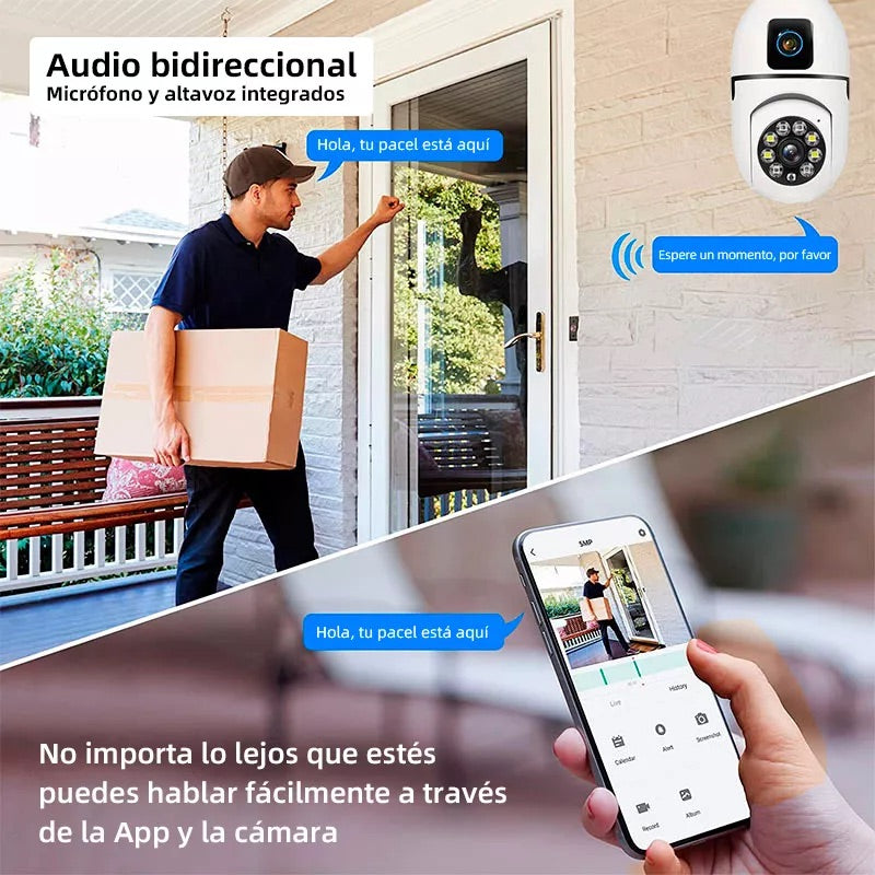 Smart WiFi Bulb Camera with Dual Lens - 360° Surveillance